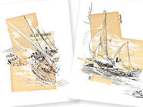 Collection sailing boat
